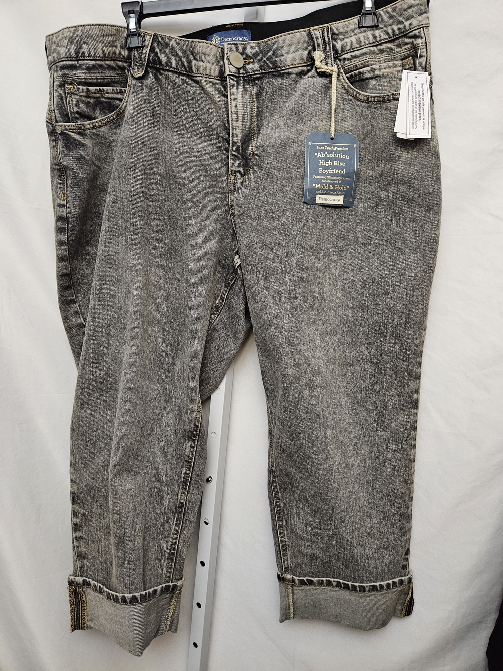Democracy Women's Grey Acid-Wash High Rise Jeans Plus Size 20W